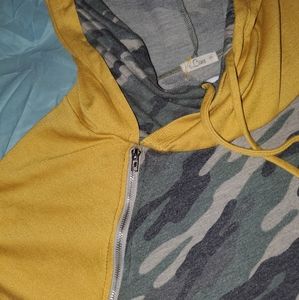 Camo and mustard boutique hoodie